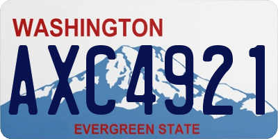 WA license plate AXC4921
