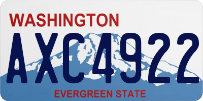 WA license plate AXC4922