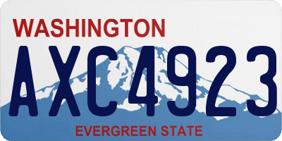 WA license plate AXC4923