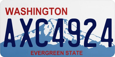 WA license plate AXC4924