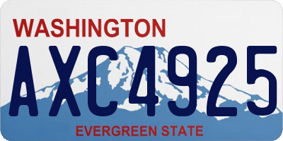 WA license plate AXC4925