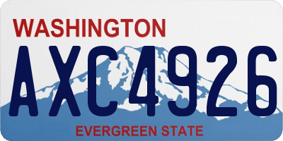 WA license plate AXC4926