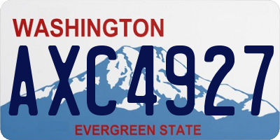 WA license plate AXC4927
