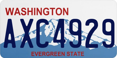 WA license plate AXC4929