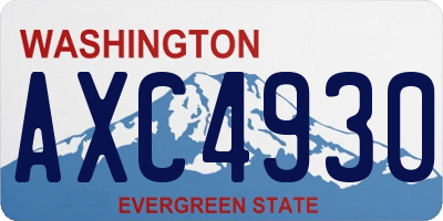 WA license plate AXC4930