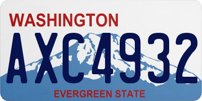 WA license plate AXC4932