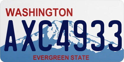 WA license plate AXC4933