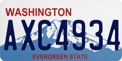 WA license plate AXC4934