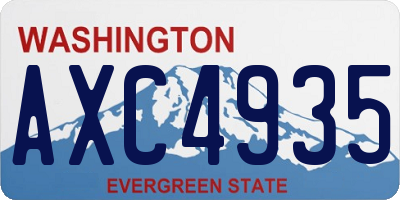 WA license plate AXC4935