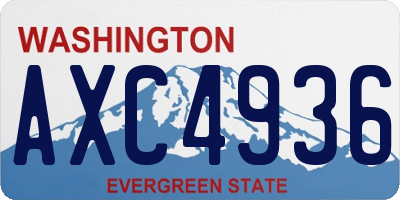 WA license plate AXC4936