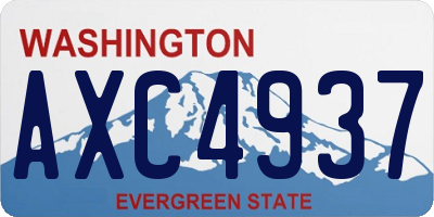 WA license plate AXC4937