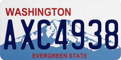 WA license plate AXC4938