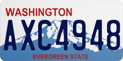 WA license plate AXC4948