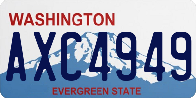 WA license plate AXC4949
