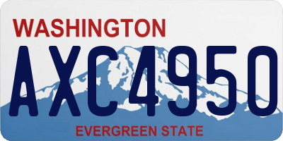 WA license plate AXC4950