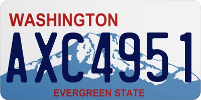 WA license plate AXC4951