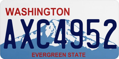 WA license plate AXC4952