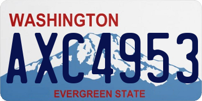 WA license plate AXC4953
