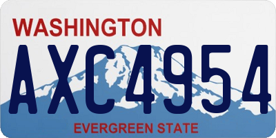 WA license plate AXC4954