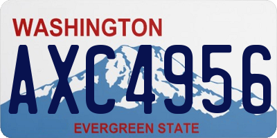 WA license plate AXC4956
