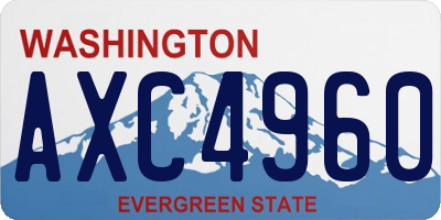 WA license plate AXC4960