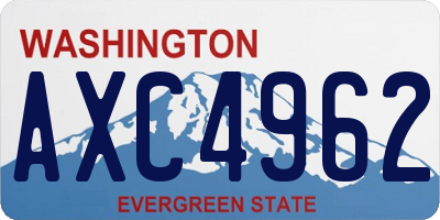 WA license plate AXC4962