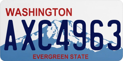 WA license plate AXC4963