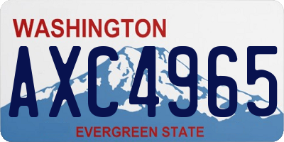 WA license plate AXC4965