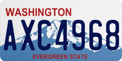 WA license plate AXC4968