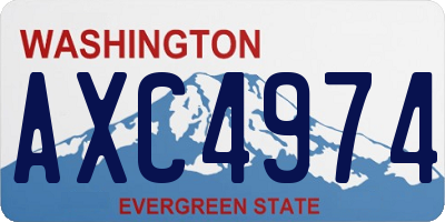 WA license plate AXC4974