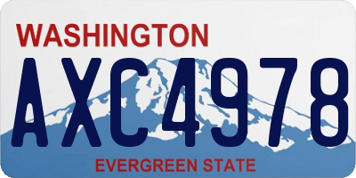 WA license plate AXC4978