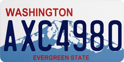 WA license plate AXC4980