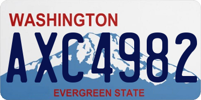 WA license plate AXC4982