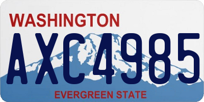 WA license plate AXC4985