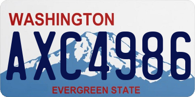 WA license plate AXC4986