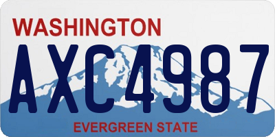 WA license plate AXC4987