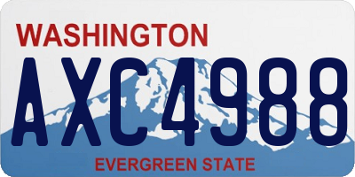 WA license plate AXC4988