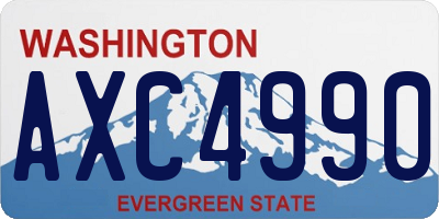 WA license plate AXC4990