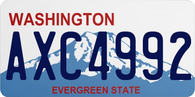 WA license plate AXC4992