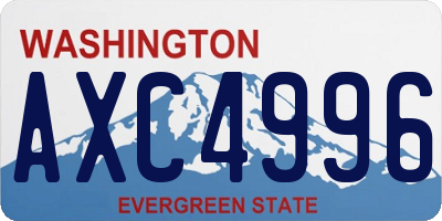 WA license plate AXC4996