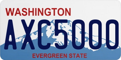WA license plate AXC5000