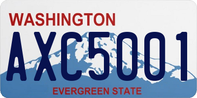 WA license plate AXC5001