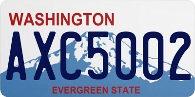 WA license plate AXC5002
