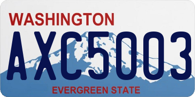 WA license plate AXC5003