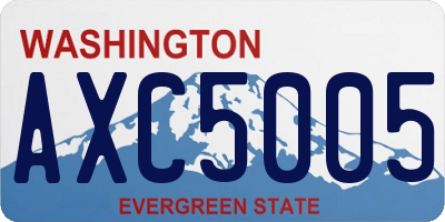 WA license plate AXC5005