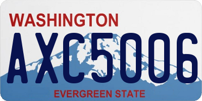 WA license plate AXC5006