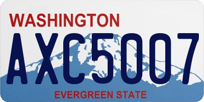 WA license plate AXC5007