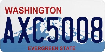 WA license plate AXC5008