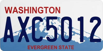 WA license plate AXC5012