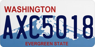 WA license plate AXC5018